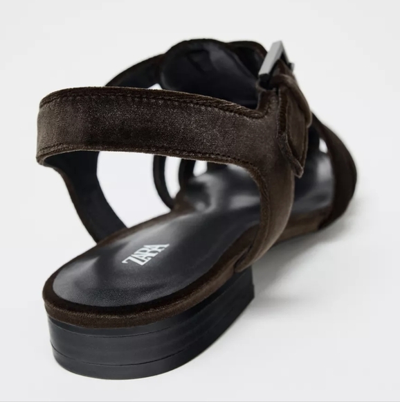 ZARA VELVET FISHERMAN SANDALS - Picture 4 of 5